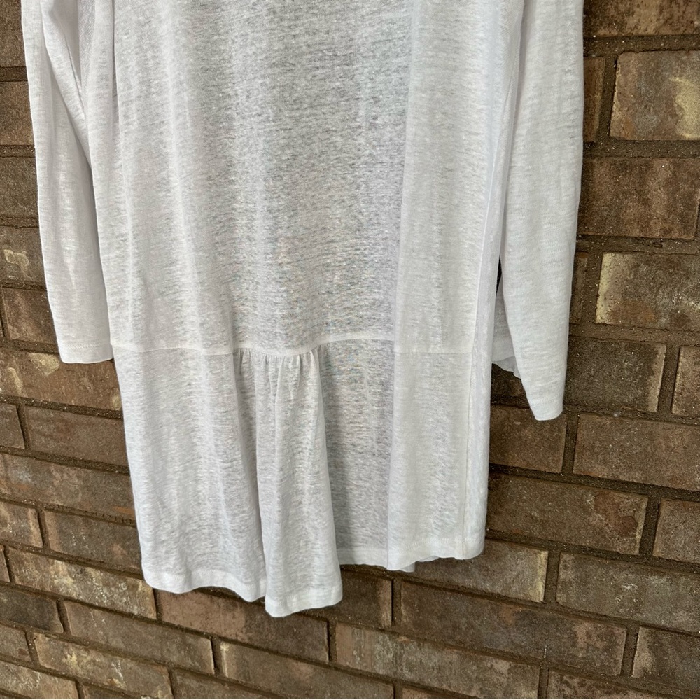 Nicole Miller Light Gray Linen Top - Picture 6 of 7